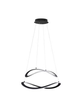 Nova Luce Celestia - lampe suspendue -  Ø 60 x 120 cm - 87W dimmable LED inclus - noir