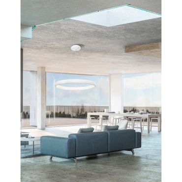 Nova Luce Albi - lampe suspendue - Ø 81 x 120 cm - 80W LED dimmable inclus - blanc