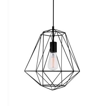 Nova Luce Pietra - lampe suspendue - Ø 35 x 120 cm - noir