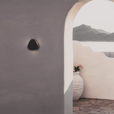 Nova Luce Oono - applique murale extérieure - 16 x 15,5 x 4,6 cm - 8W LED inclus - IP65 - anthracite foncé
