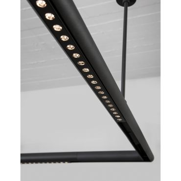 Nova Luce Q-Connector - connecteur d'angle pour profilé magnétique de surface ou suspendu - 29 x 4,4 x 3,9 cm - noir sable