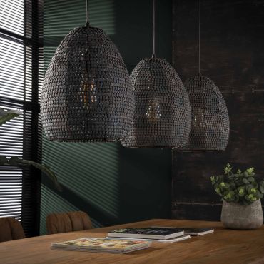 Vico Armor - lampe suspendue - 128 x 28 x 150 cm - noir brun
