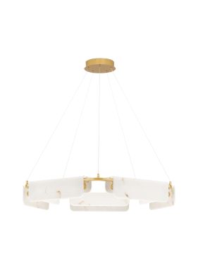 Nova Luce Aider - lampe suspendue - Ø 93 x 130 cm - 45W dimmable LED inclus - laiton doré
