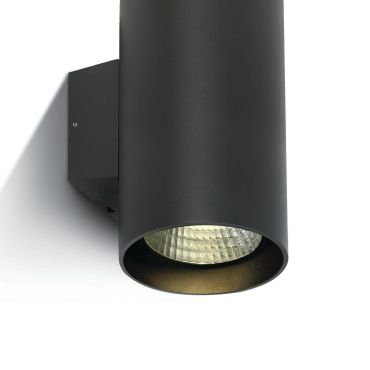 ONE Light Outdoor Wall Cylinders High Power - applique murale extérieure - 14 x 18 x 30 cm - 2 x 20W LED dimmable inclus - IP65 - anthracite - couleur de lumière blanc chaud
