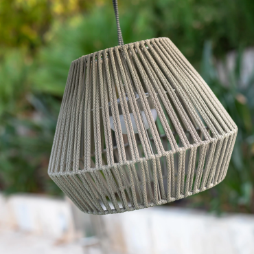 New Garden Conta - suspension extérieure avec source lumineuse rechargeable et télécommande - 9W LED inclus - Ø 40 x 300 cm - IP54 - gris