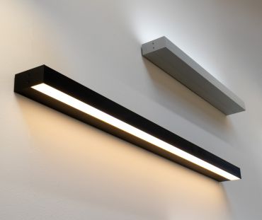 Roi Du Luminaire Wall Line - applique murale - profilé 3,3 x 7 cm - 19,2W LED par mètre - noir - bande LED et driver IP65