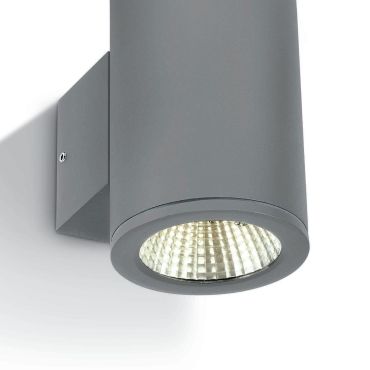 ONE Light Outdoor Wall Cylinders Up &amp; Down Beam - applique murale extérieure - 8 x 10,6 x 13,8 cm - 2 x 6W LED inclus - IP54 - gris
