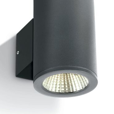 ONE Light Outdoor Wall Cylinders Up &amp; Down Beam - applique murale extérieure - 8 x 10,6 x 13,8 cm - 2 x 6W LED inclus - IP54 - anthracite