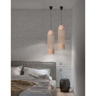 Nova Luce Mia - lampe suspendue - Ø 20 x 250 cm - brun et noir