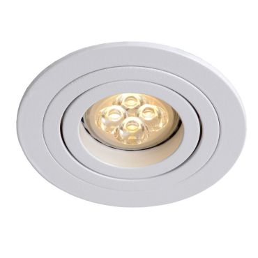 Lucide Tube Rond - spot encastré - Ø 90 mm, Ø 82 mm encastré - blanc