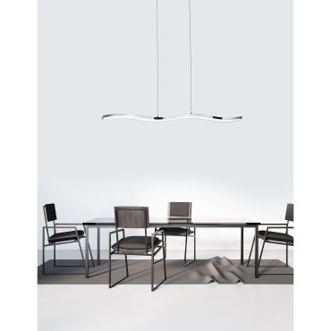 Nova Luce Cesena - lampe suspendue - 105 x 8,5 x 120 cm - 42W LED inclus - chrome