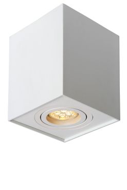 Lucide Tube square - spot apparent - 9,6 x 9,6 x 12,5 cm - blanc