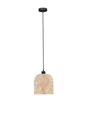 Nova Luce Intra - lampe suspendue - Ø 23 x 130 cm - bambou naturel et noir