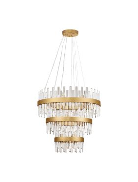 Nova Luce Crown - lampe suspendue - Ø 75 x 200 cm - or satiné