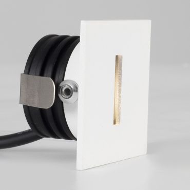 Nova Luce Passaggio - applique à encastrer - 37 x 37 mm, Ø 32 mm encastré - 1W LED inclus - IP54 - blanc