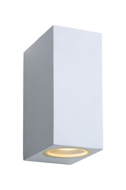 Lucide Zora 2 - applique murale extérieure - 6,5 x 9 x 15 cm - 2 x 5W LED dimmable inclus - IP44 - blanc