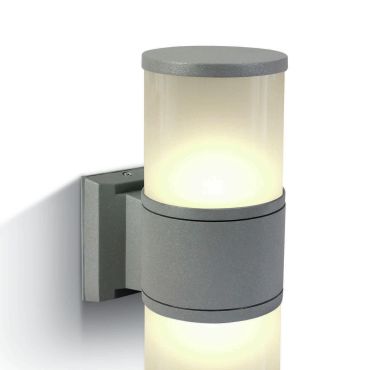 ONE Light E27 Tube Lights - appliques d'extérieur - 10,7 x 30 cm - IP54 - gris