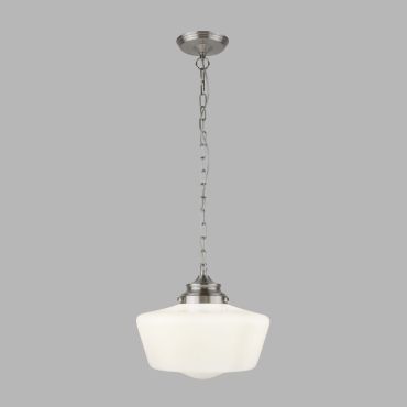 Searchlight School House - lampe suspendue - Ø 30 x 120 cm - IP44 - argent satiné