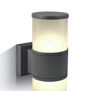 ONE Light E27 Tube Lights - appliques d'extérieur - 10,7 x 30 cm - IP54 - anthracite
