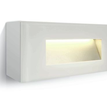 ONE Light Glass Face - applique murale extérieure - 19 x 5,5 x 8 cm - 5W LED inclus - IP65 - blanc
