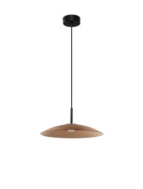 Nova Luce Polifemo - lampe suspendue - Ø 40 x 140  cm - 12W LED inclus - verre moka et noir sablé