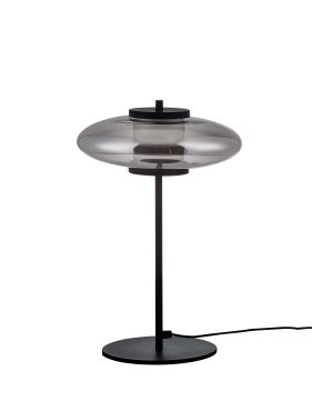 Nova Luce Ballet - lampe de table - Ø 26 x 40 cm - 8W dimmable LED inclus - noir sablé et gris fumé