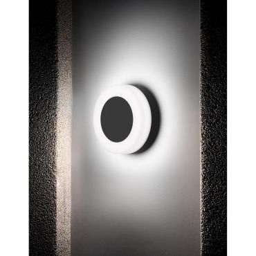 Nova Luce Tune - applique d'extérieur - Ø 15 x 5,5 cm - 9W LED inclus - IP65 - noir et blanc