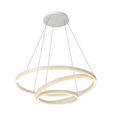 Lucide Triniti - lampe suspendue - Ø 80 x 135 cm - 136W LED dimmable inclus - blanc