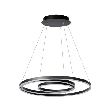 Lucide Triniti - lampe suspendue - Ø 80 x 135 cm - 136W LED dimmable inclus - noir