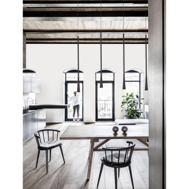 Nova Luce Goccio - lampe suspendue - 110 x 4,5 x 160 cm - 5 x 7W LED inclus - noir