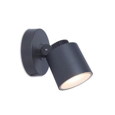 Lutec Explorer - applique murale d'extérieur - 10 x 13 x 11 cm - 5,9W LED inclus - IP54 - gris foncé