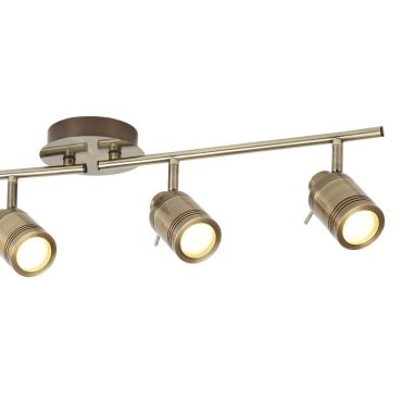 MODÈLE D’EXPOSITION - Searchlight Samson - spot en saillie 4L - 79 x 13 x 19,5 cm - IP44 - laiton antique