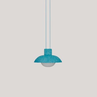 New Garden Syros - lampe suspendue à batterie rechargeable avec télécommande - Ø 20 x 9,5 cm - 9W dimmable LED inclus - IP54 - bleu recyclé