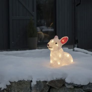 Konstsmide Christmas lights - lapin à piles - 24 x 14,5 x 22 cm - IP44 - transparent