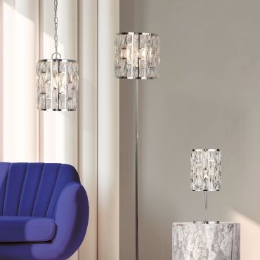 Searchlight Bijou - lampe suspendue - Ø 22 x 152 cm - chrome