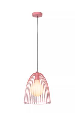 Lucide Macarons - lampe suspendue - Ø 24,5 x 163 cm - rose