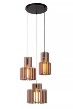 Lucide Rollo - lampe suspendue - Ø 50 x 150 cm - taupe