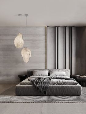 Nova Luce Esperia - lampe suspendue - Ø 53 x 215 cm - blanc sablé