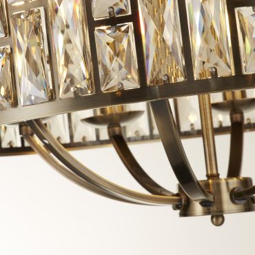 Searchlight Bijou - lampe suspendue - Ø 64 x 150 cm - laiton antique et champagne