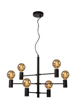 Lucide Leanne - lampe suspendue - 65 x 32 x 175 cm - noir