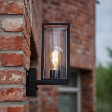 Lutec Flair - Applique d'extérieur avec détecteur de mouvement - 12 x 17,2 x 31,3 cm - IP44 - noir mat