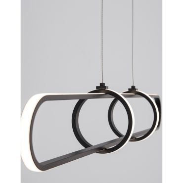 Nova Luce Arte - lampe suspendue - 90 x 13 x 120 cm - 31,2W LED dimmable inclus - noir mat