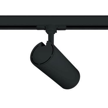 ONE Light COB Cylinder - spot sur rail avec COB LED - système de rail triphasé - Ø 9 x 20 cm - 30W LED inclus - noir - couleur de lumière blanche