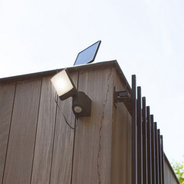 Lutec Sunshine - Applique d'extérieur avec capteur solaire - 17 x 18 x 20,5 cm - 11W LED inclus - IP54 - gris foncé - blanc froid