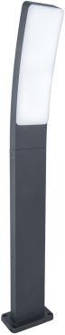 Lutec Kira - lampe de jardin - 12 x 11,4 x 74 cm - 17,3W LED inclus - IP54 - gris foncé - blanc
