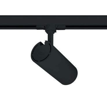 ONE Light COB Cylinder - spot sur rail avec COB LED - système de rail triphasé - Ø 7,5 x 18 cm - 20W LED inclus - noir - couleur de lumière blanche