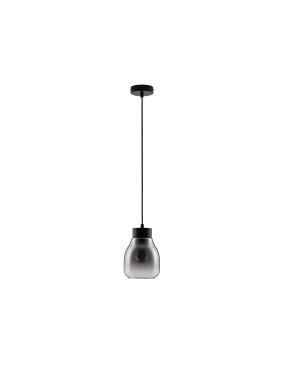 Nova Luce Blacu - lampe suspendue - Ø 15 x 120 cm - dégradé fumé et noir