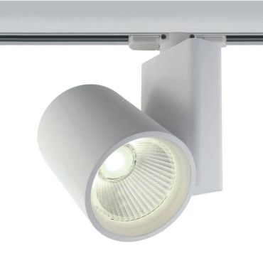 ONE Light COB Track Spot - spot sur rail avec COB LED - système de rail triphasé - Ø 9 x 14 cm - 30W LED inclus - blanc - couleur de lumière blanche