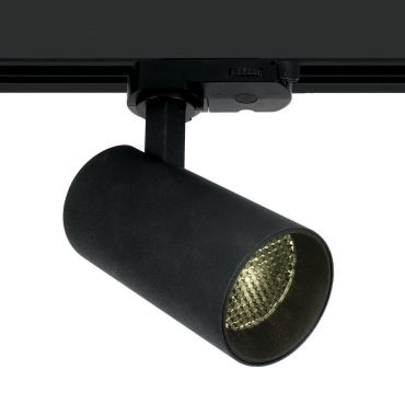 ONE Light COB Compact Cylinder - spot sur rail - système de rail triphasé - Ø 5,5 x 11 cm - 12W LED inclus - noir
