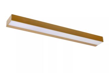 Lucide Alexa - applique murale oblongue - 8W LED inclus - 60 x 8 x 3,6 cm - IP44 - or mat